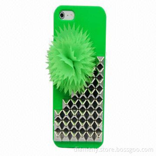Punk style case for iPhone, with rivet and flower design